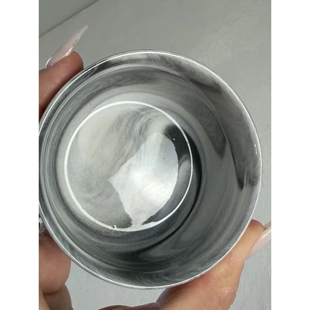 CB2 Swirl Black & White Mini Bowl Side Sauce Cup By Jennifer Fisher Marble Look